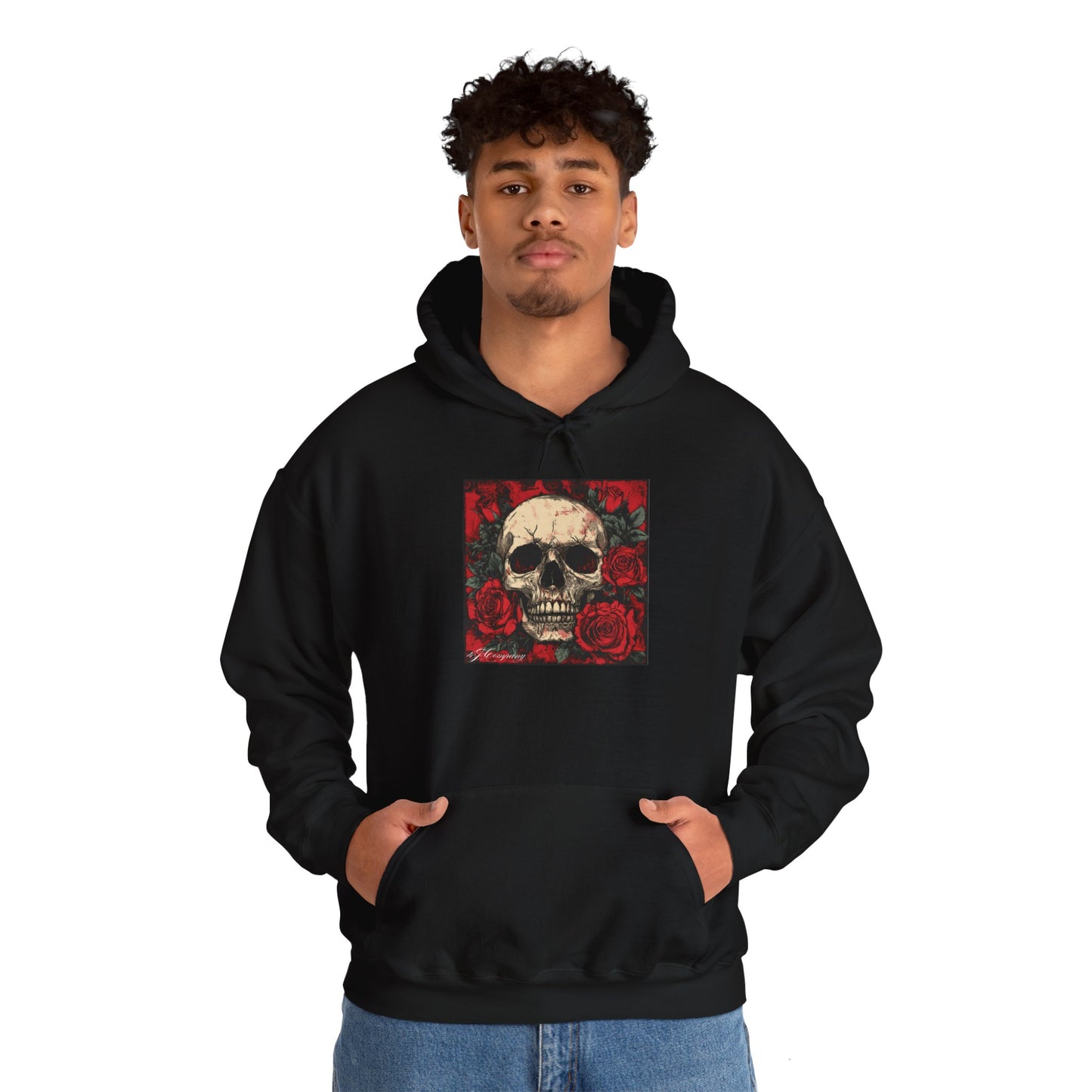 Skull with roses hoodie