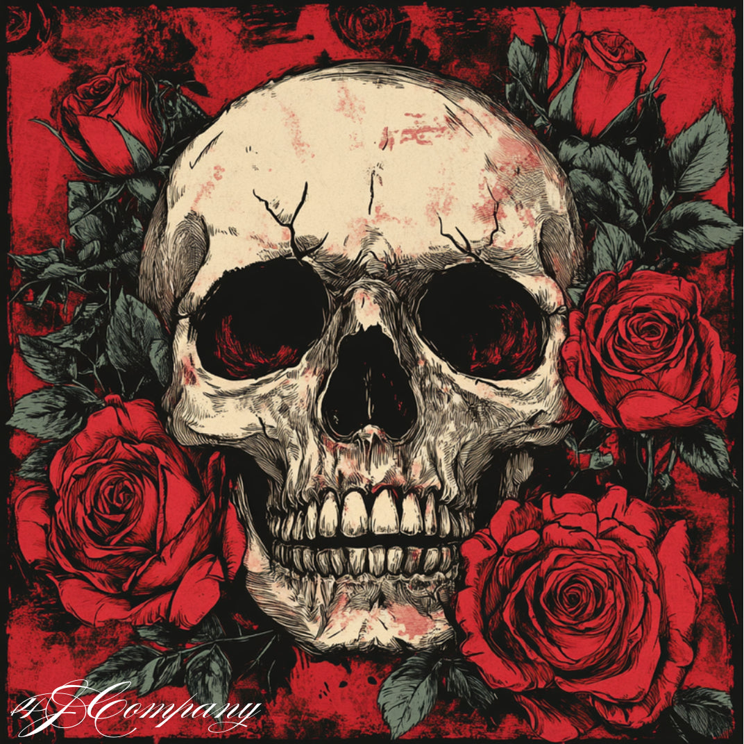 Skull with roses hoodie